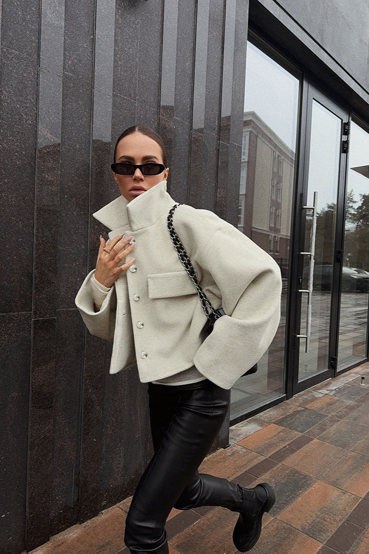 WW | Wollmischung Lockere Jacke