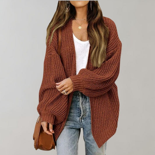 WW | Cozy open-knit cardigan with bishop sleeves