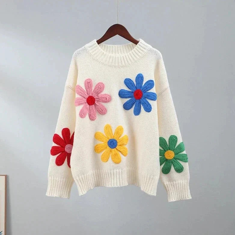 WW | Elegant floral art sweater for a cozy seasonal style