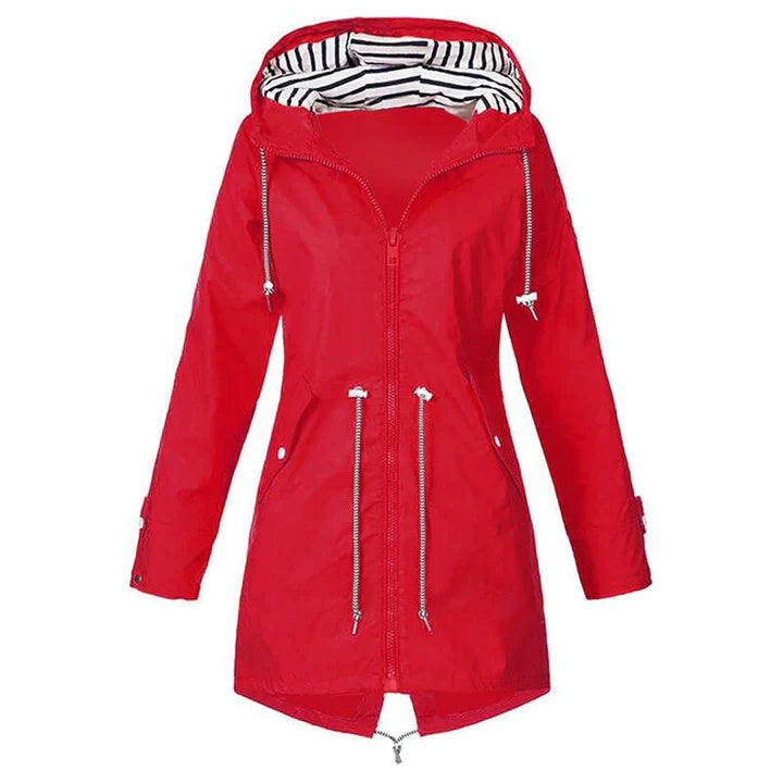 WW |  Stilvolle Wasserdichte Outdoor Regenjacke mit Kapuze für Damen - Klassischer Stil & Ideal für Outdoor-Aktivitäten