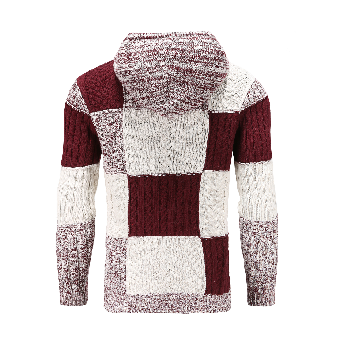 WW | Kapuze Strickdesign Patchwork Muster Bequeme Passform