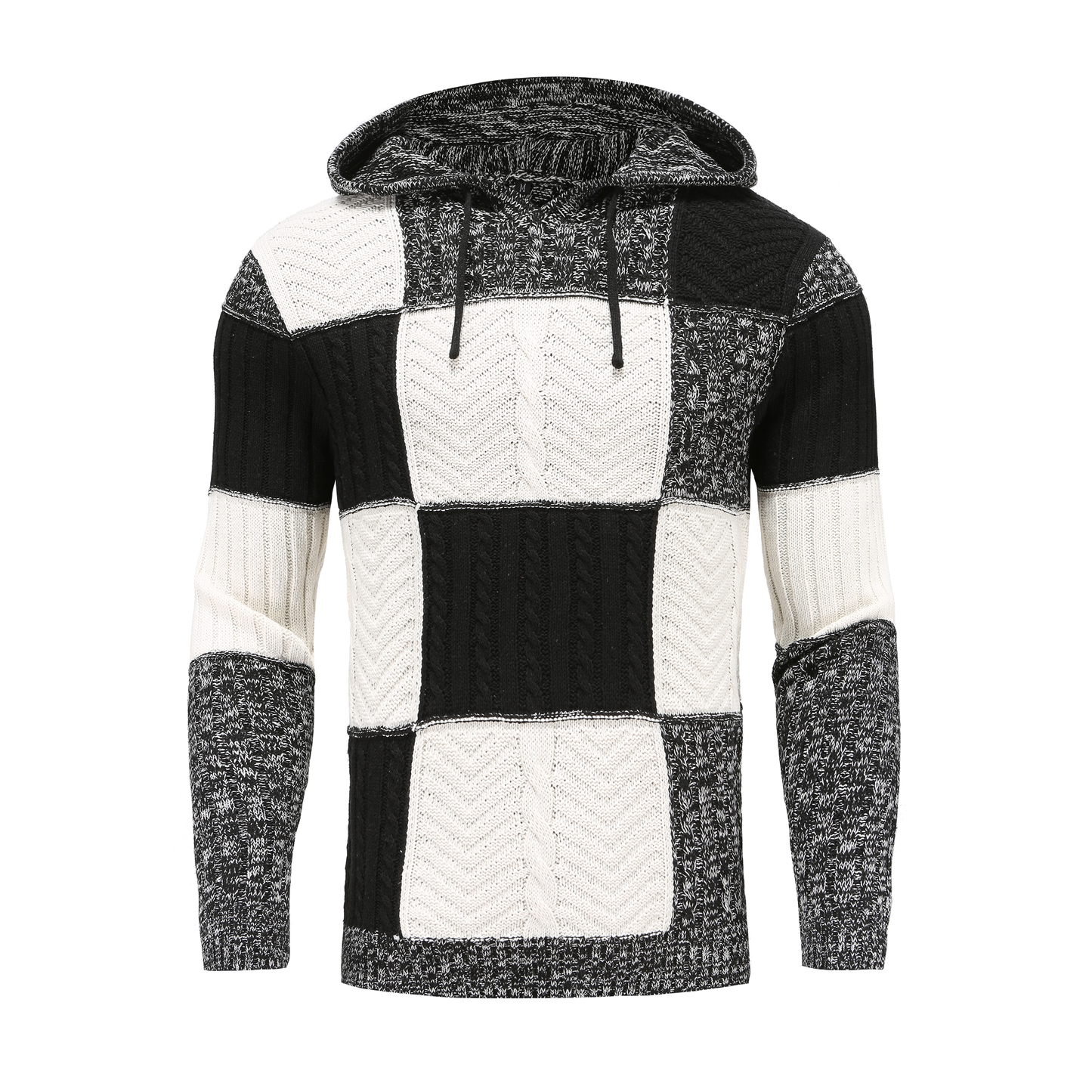 WW | Kapuze Strickdesign Patchwork Muster Bequeme Passform