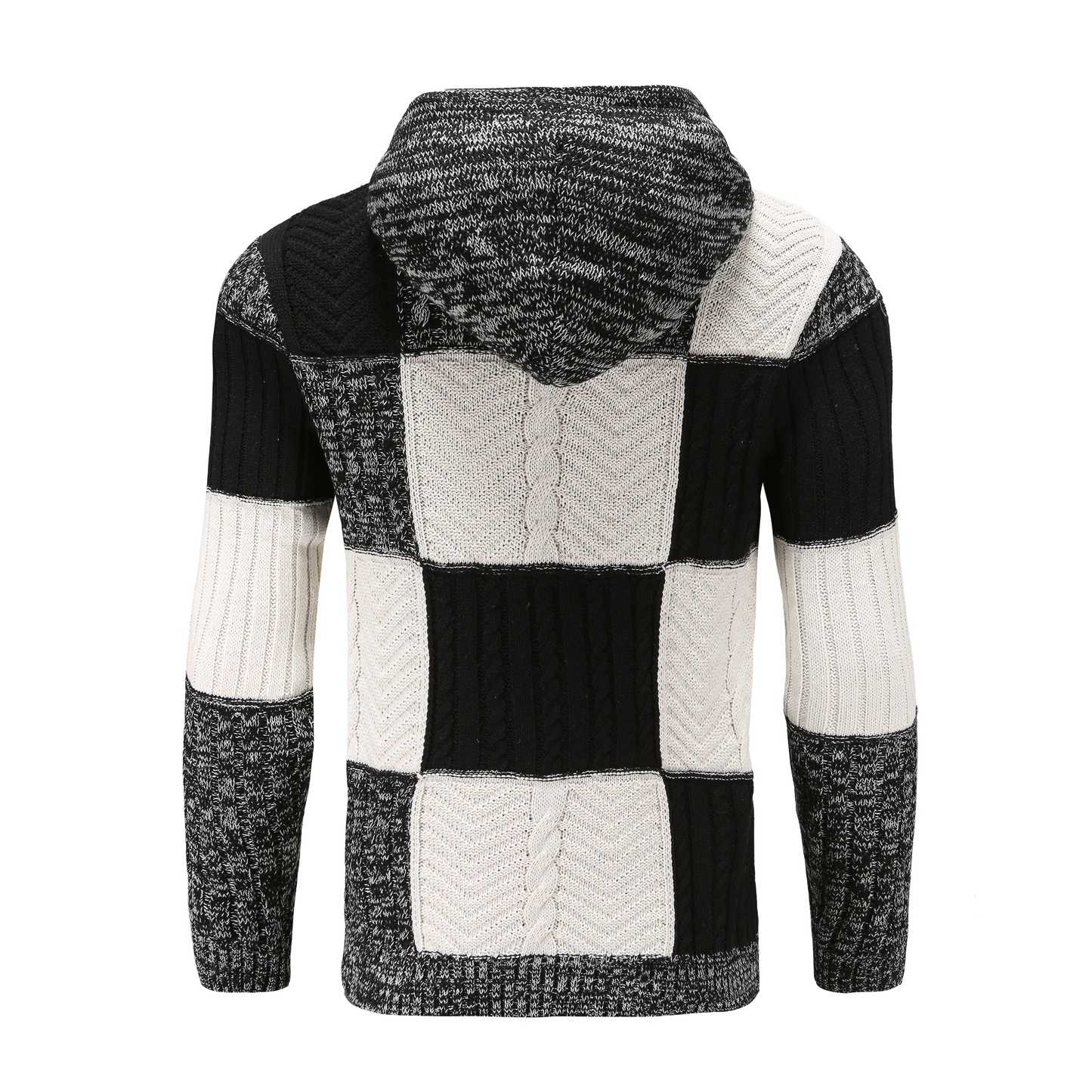 WW | Kapuze Strickdesign Patchwork Muster Bequeme Passform