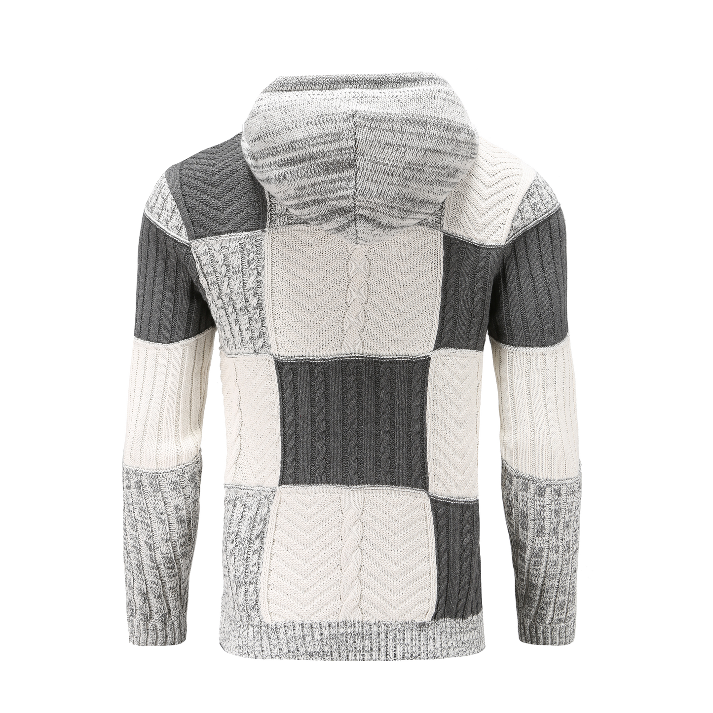 WW | Kapuze Strickdesign Patchwork Muster Bequeme Passform