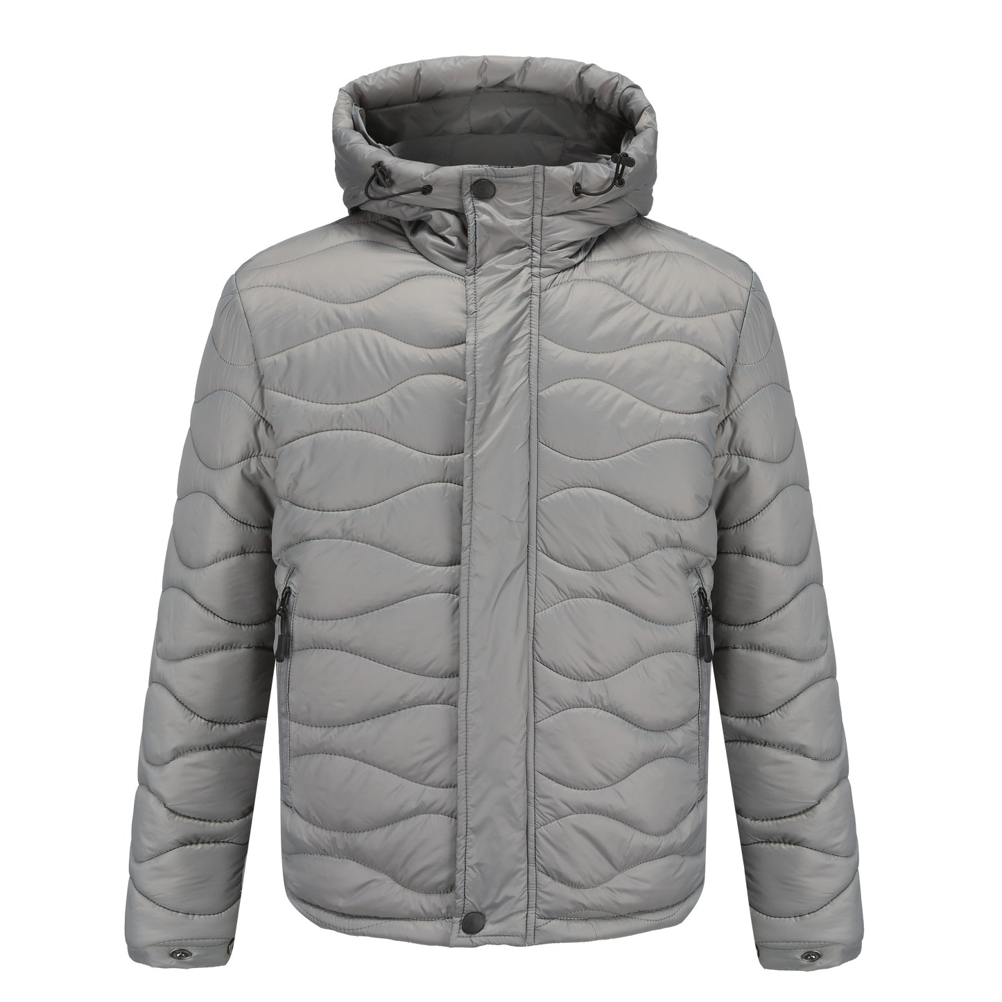 WW | Pufferjacke Gepolstert Und Winddicht Kapuze Mit Kordelzug Reißverschluss Und Druckknopfverschluss