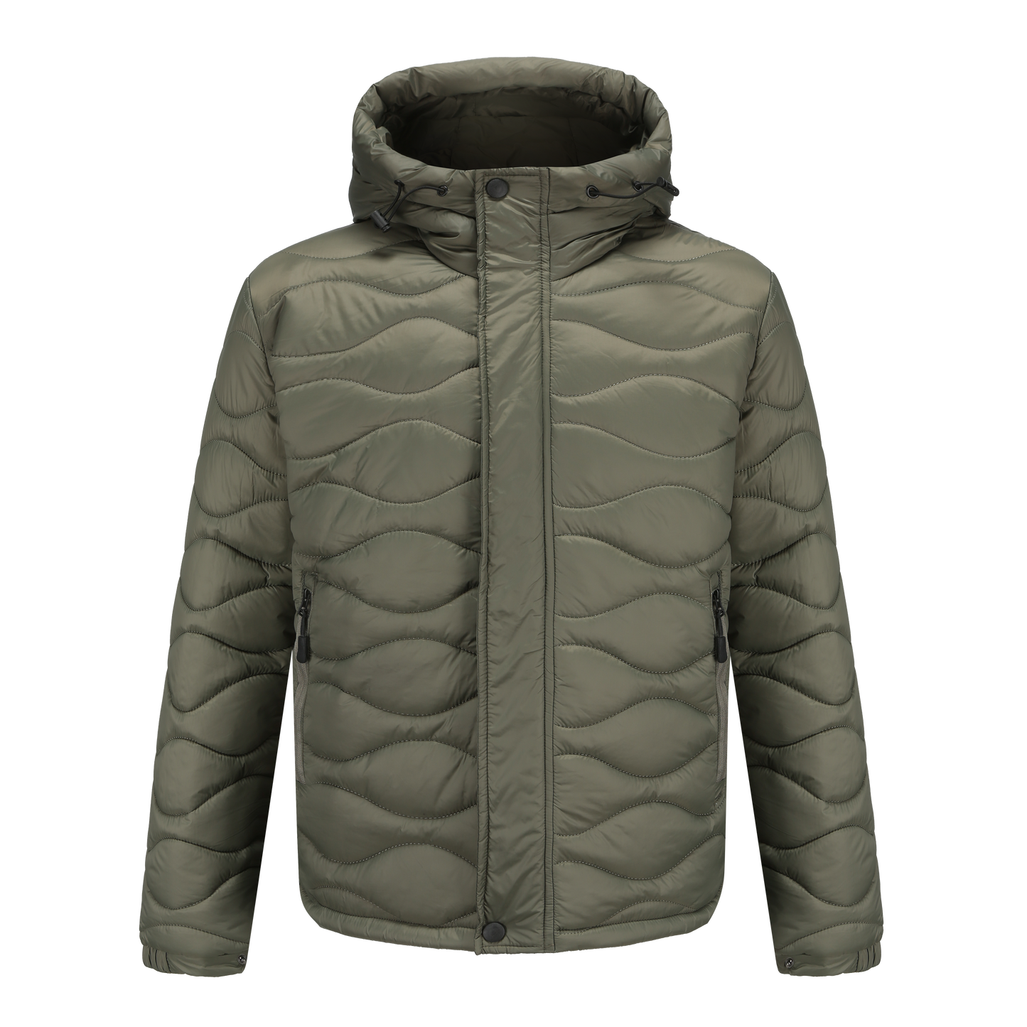 WW | Pufferjacke Gepolstert Und Winddicht Kapuze Mit Kordelzug Reißverschluss Und Druckknopfverschluss