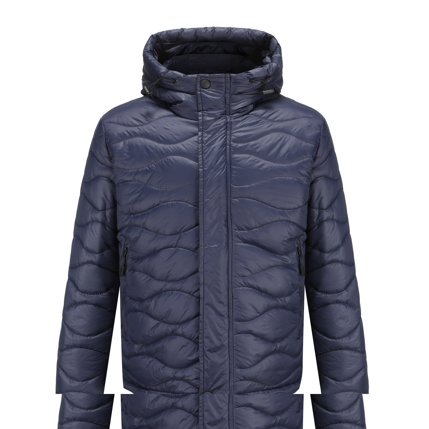 WW | Pufferjacke Gepolstert Und Winddicht Kapuze Mit Kordelzug Reißverschluss Und Druckknopfverschluss