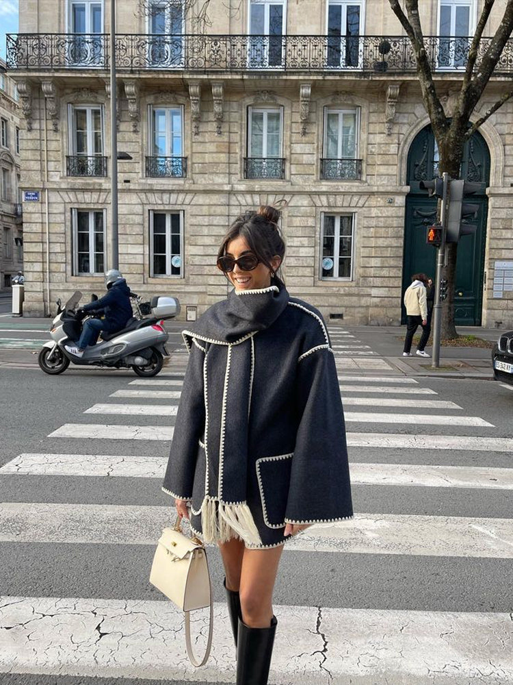 WW | Lena Luxurious Autumn Jacket With Scarf