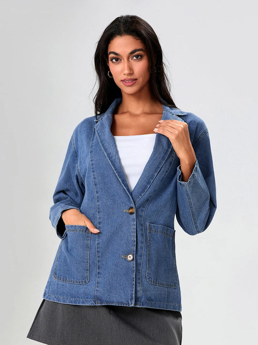WW | Denim Blazer mit klassischem Schnitt
