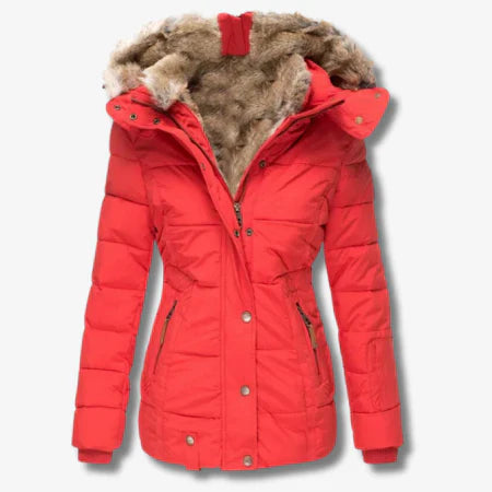 WW | Puffer Jacket Tailored Fit Padded Faux Fur Hood