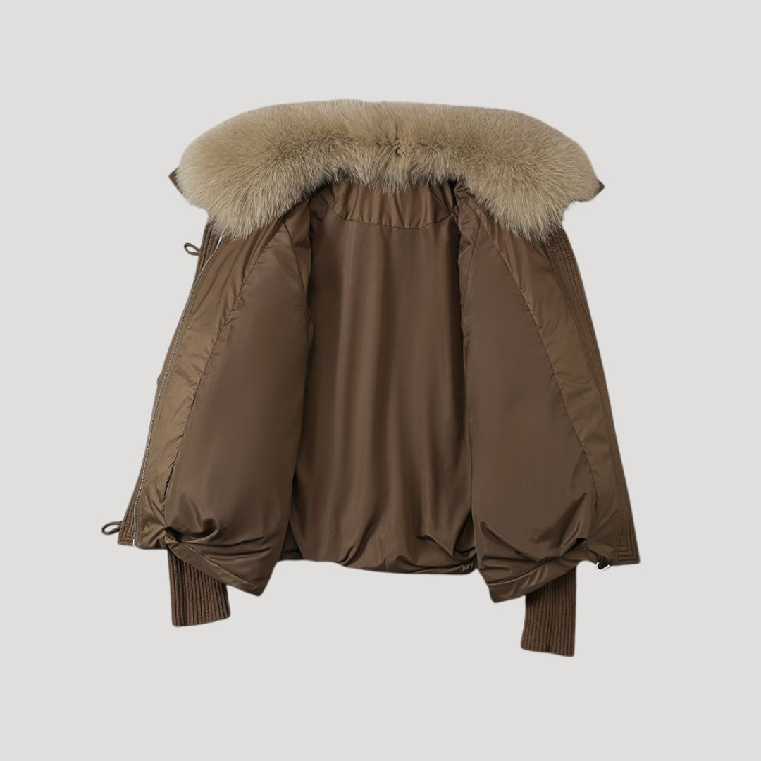 WW | Damen Schneemannjacke Kunstfellkragen Wintermantel