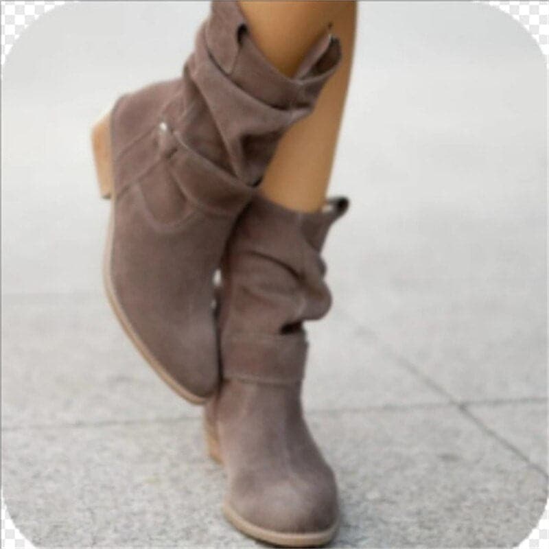 WW | Slouch Boots Wildleder Niedriger Blockabsatz Slip on Komfort