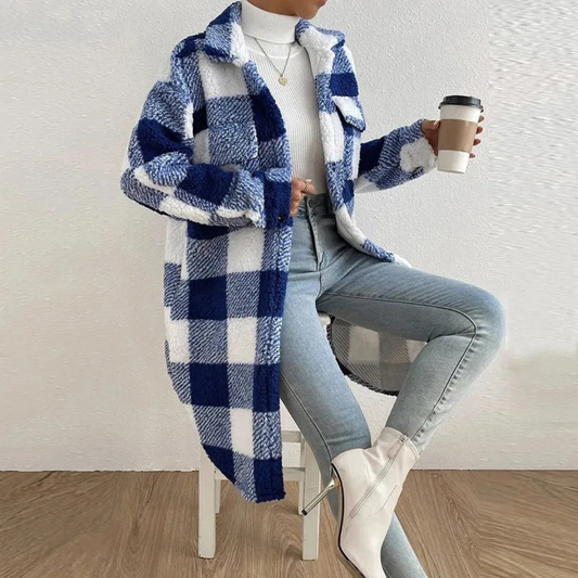 WW | Trendy Women's Plaid Coat
