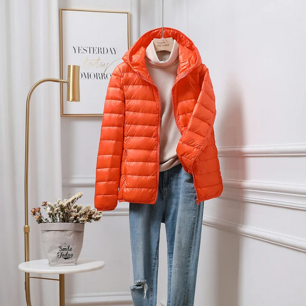 WW | Lightweight Puffer Jacket Hooded Zipper Casual Outerwear