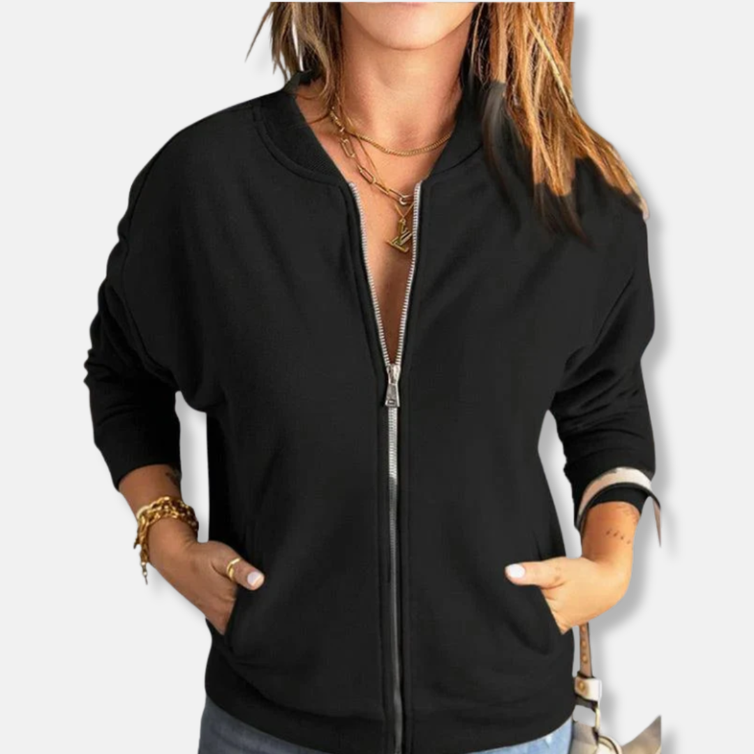 WW | Jacke - Leichtes Design - Lockere Passform - Reißverschluss - Rippkante Lässiger Look