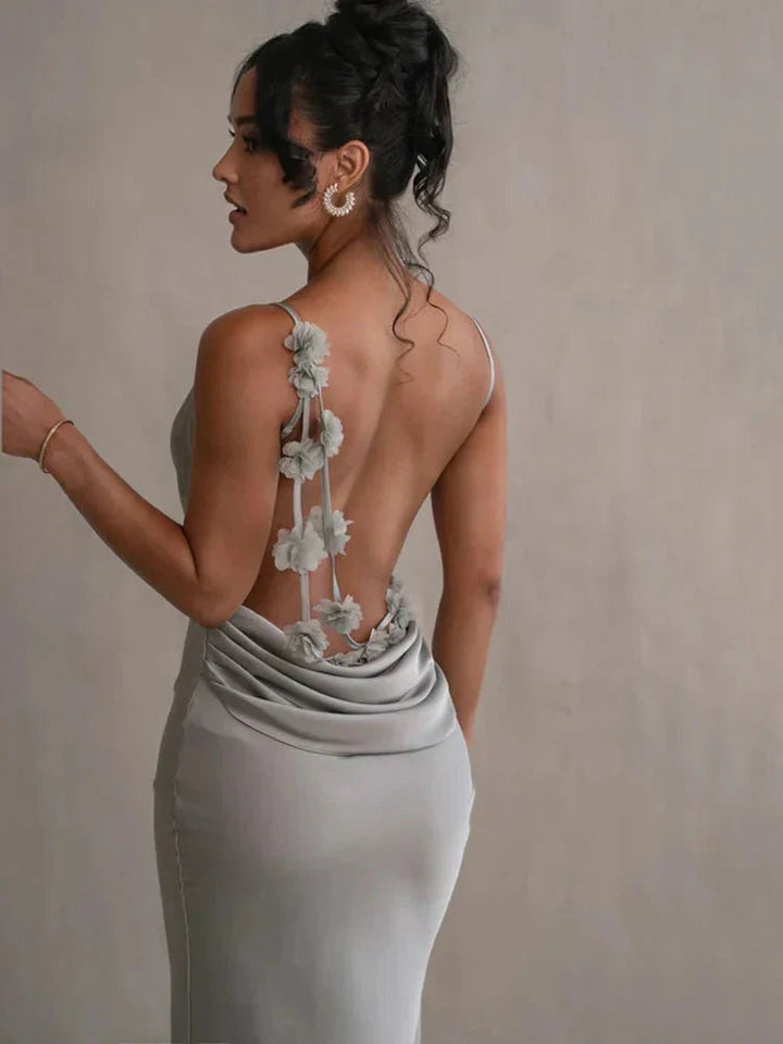 Nina™ Luxurious Ruffled Silk Party Dress