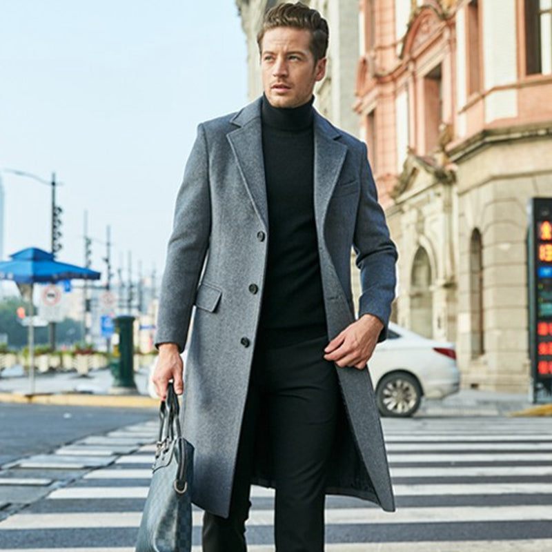 WW | Tailored Fit Knee Length Wool Texture Classic Cut