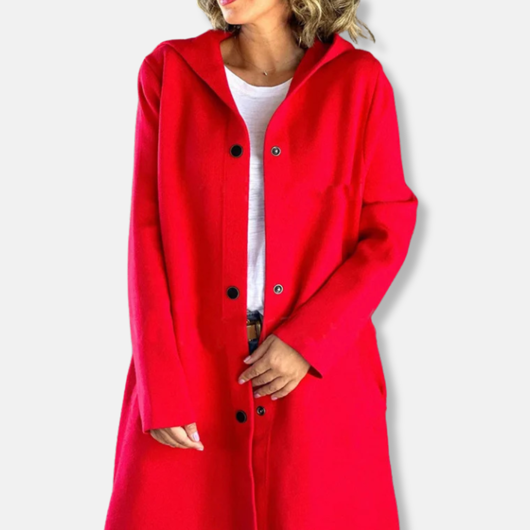 WW | Wollmischung Relaxed Fit Kapuze Druckknopfschluss mittellange