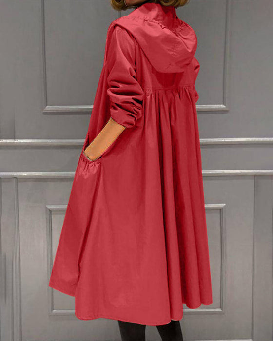 WW | Mid-length hooded jacket in Korean style