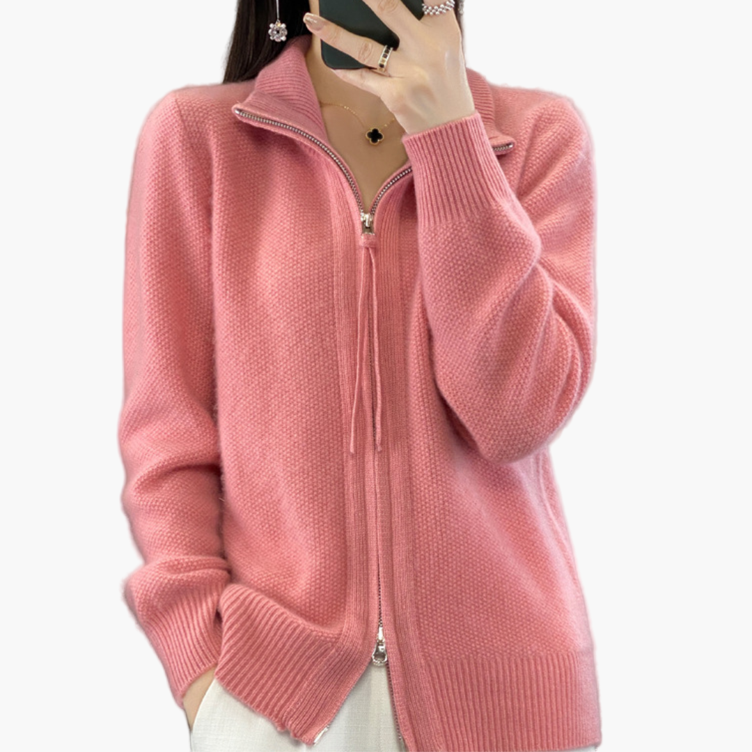 WW | Strickjacke mit Reißverschluss - Eleganter Casual Style für Alltag und Büro