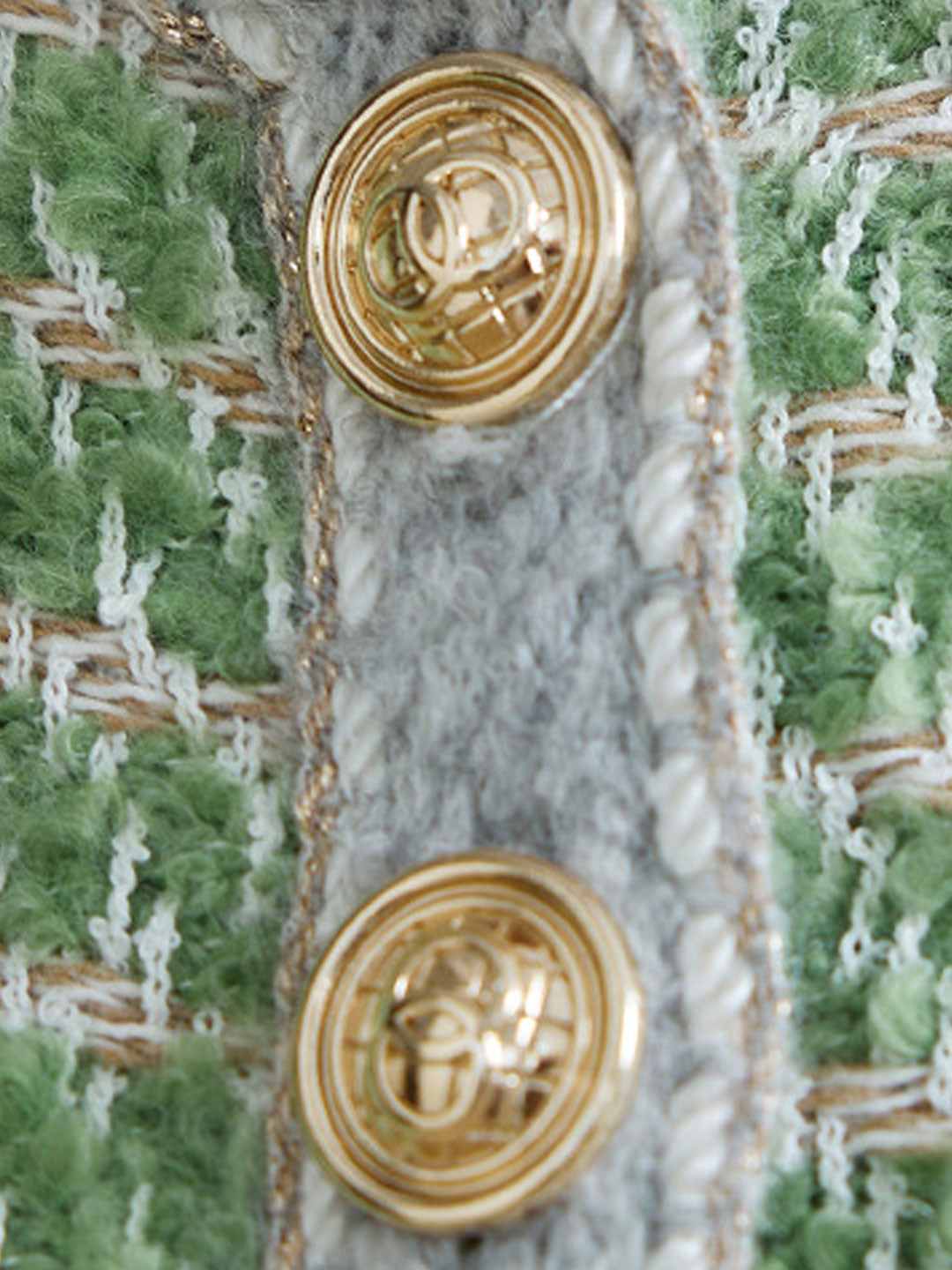 WW | Klassische Rundhalsgarnknopf-Tweedjacke