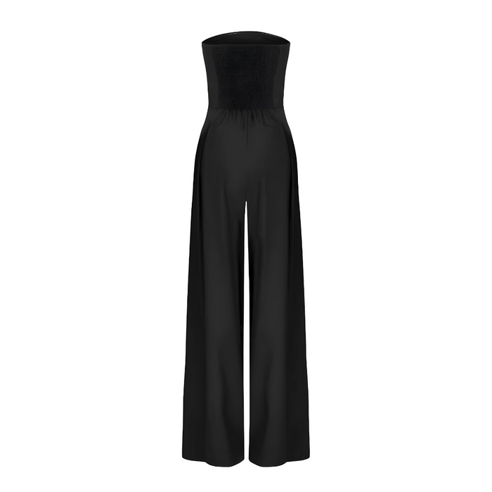 Long strapless jumpsuit with a modern style