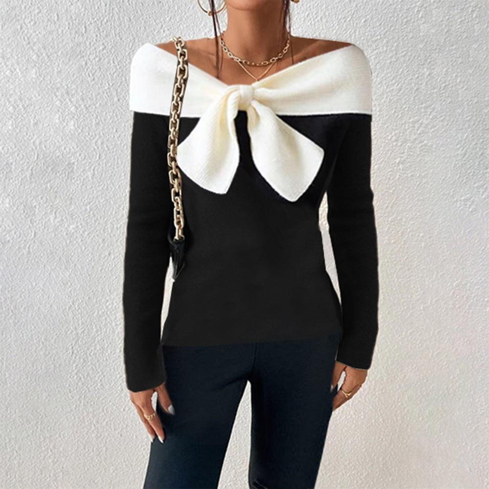 WW | Bunter Pullover mit Offenen Schultern