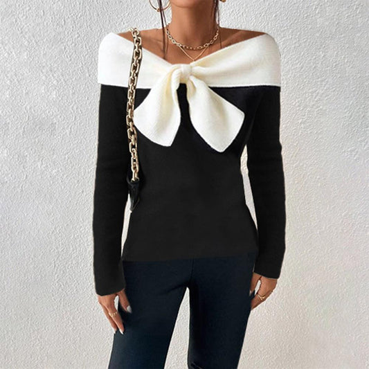 WW | Bunter Pullover mit Offenen Schultern