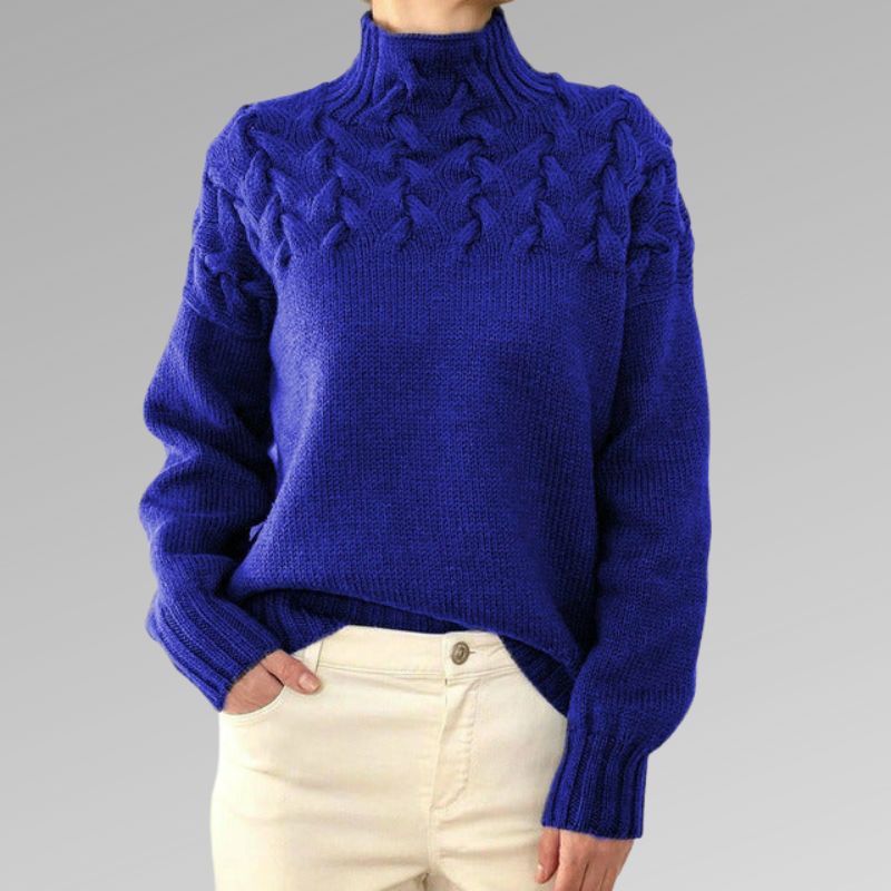 WW - Damenpullover mit Zopfstrick-Detail