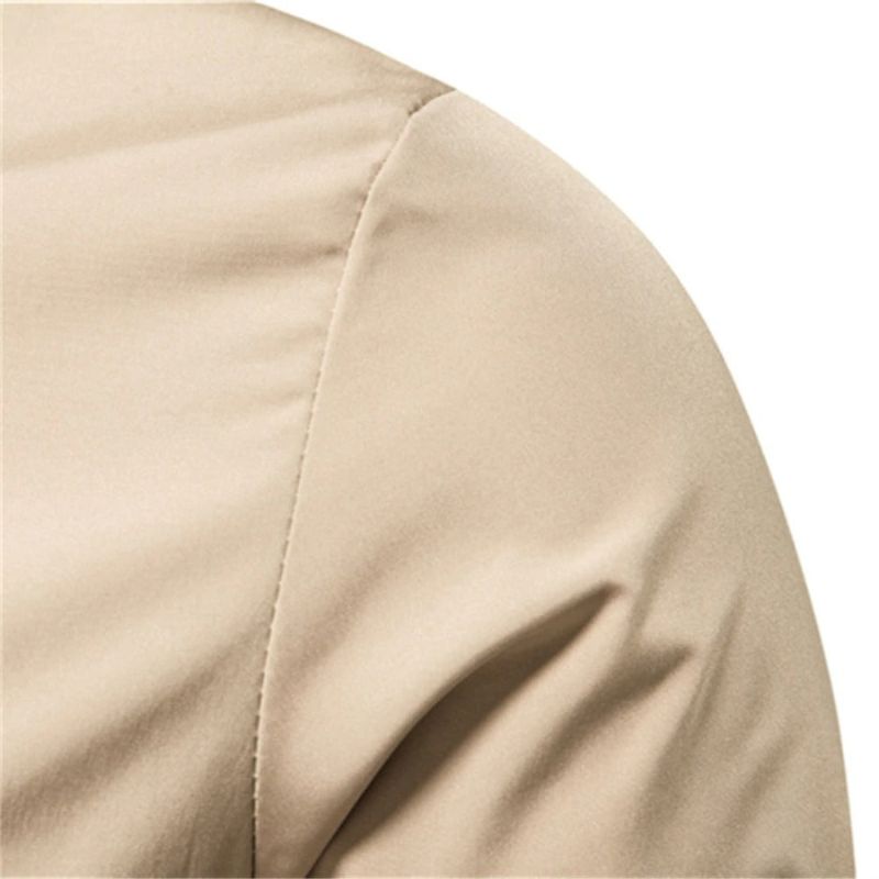 WW | Herren Winterjacke Mit Vorderem Reißverschluss Und Geripptem Saum