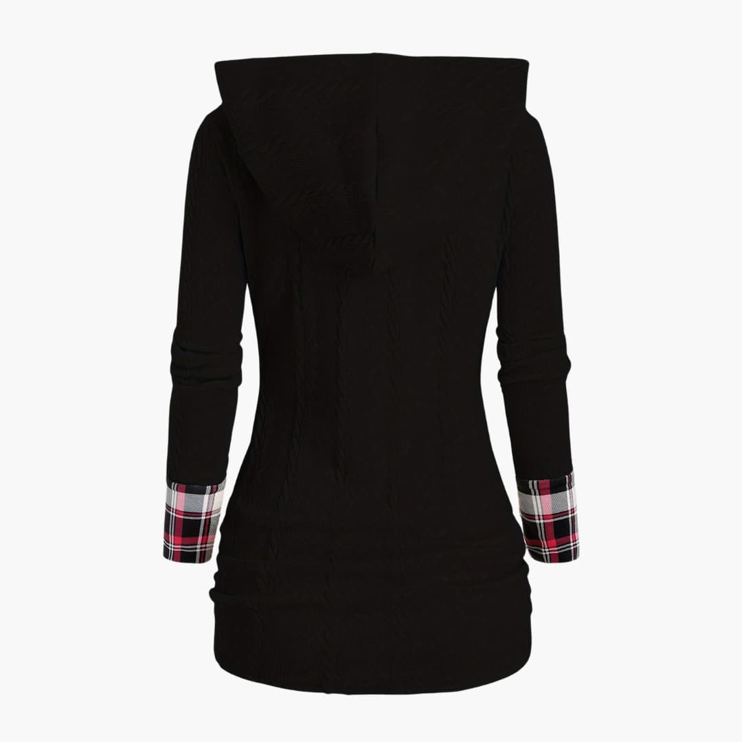 WW | Stilvoll Kabelstrick Hoodie für Frauen