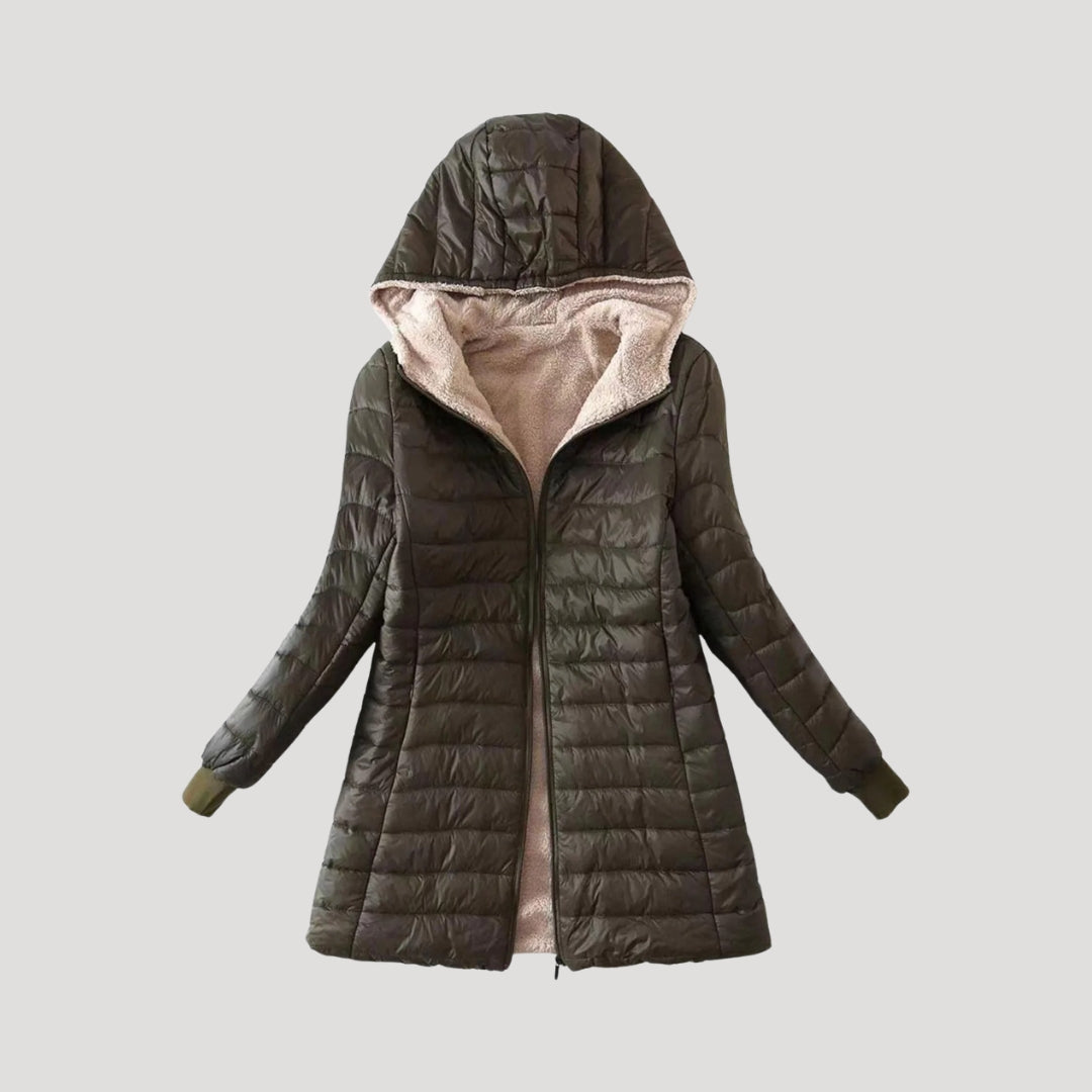 WW | Damen lange Pufferjacke Wintermantel mit Kapuze