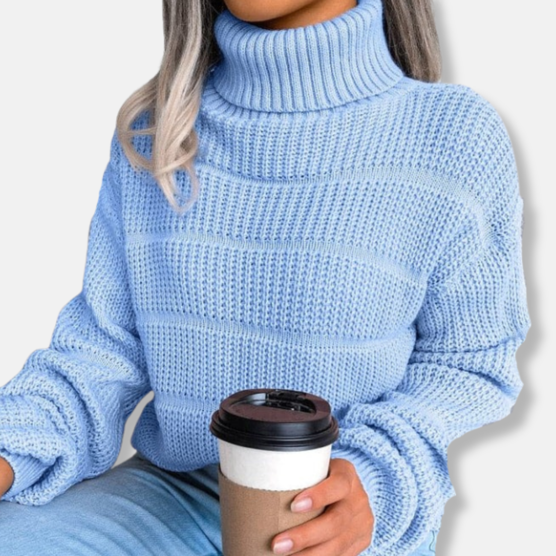WW | Rollkragenpullover - Weiches Strickmaterial - Gerippte Optik - Lockere Passform - Langärmlig