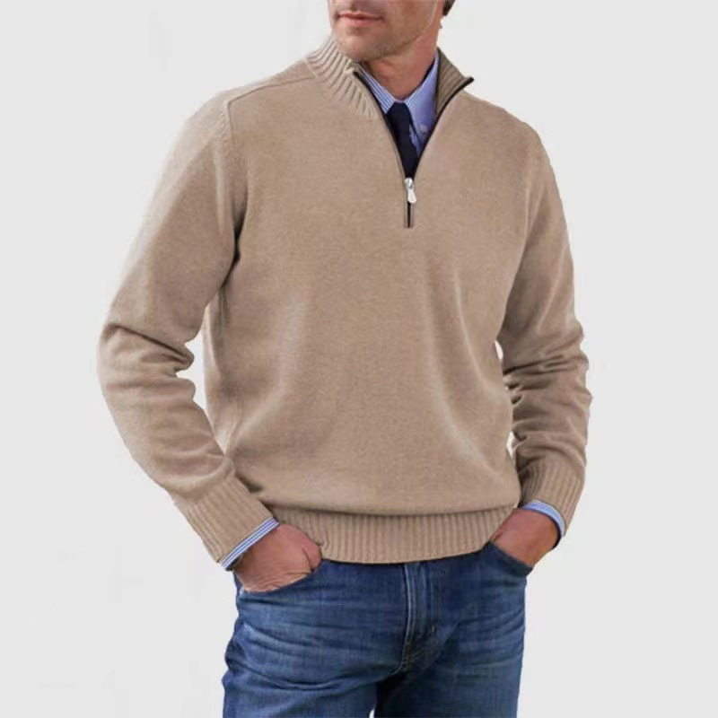 WW | Eleganter Pullover für Herren mit halbem Reißverschluss