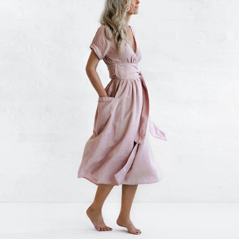 WW | Solid Cotton Linen Cami Dress