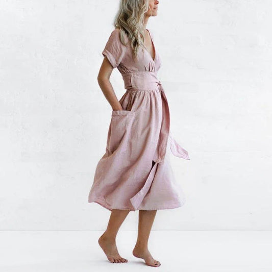 WW | Solid Cotton Linen Cami Dress