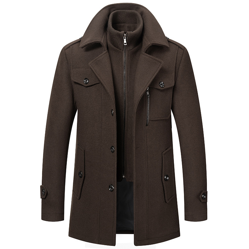 WW | Lange Wolljacke mit Reißverschluss