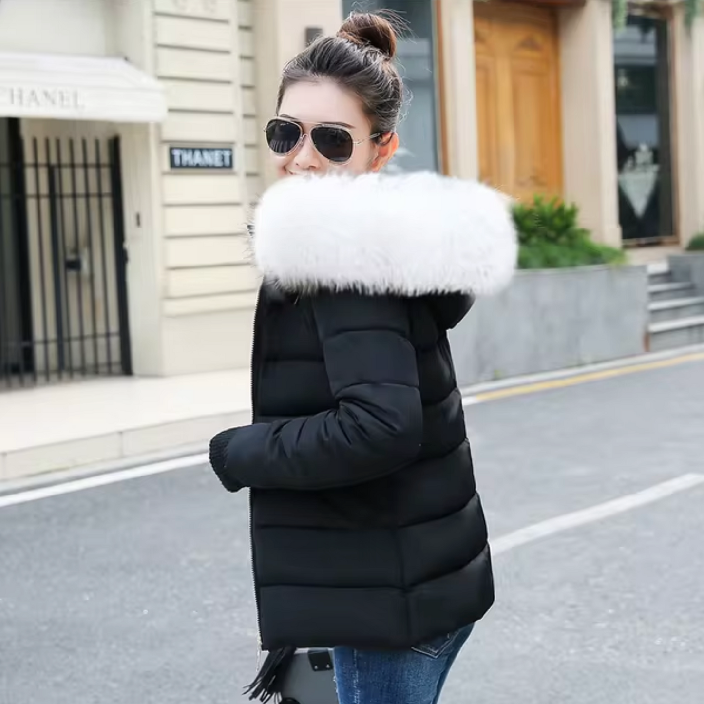 WW | Hooded sweatshirt with fur lining