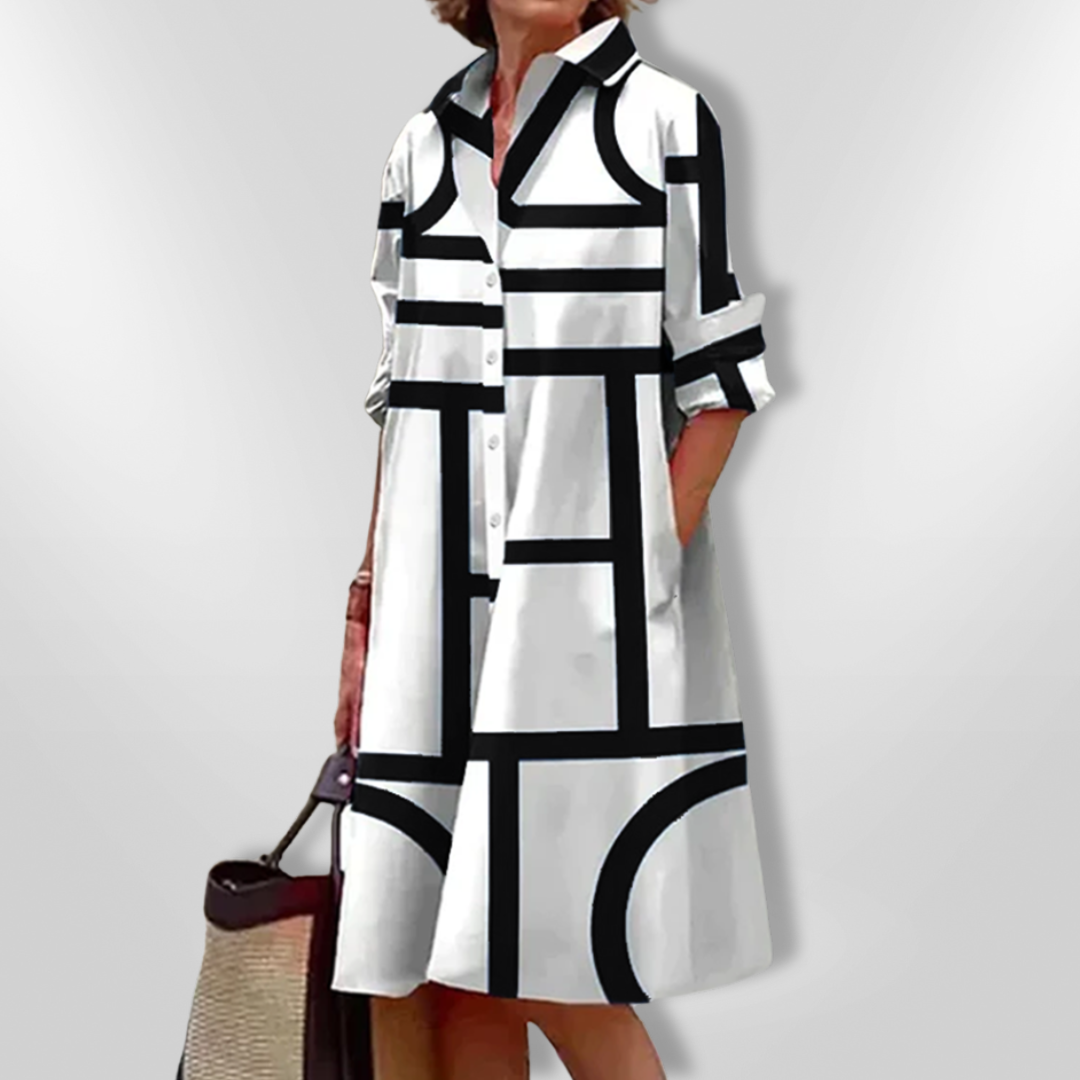 VanDeZaar® | Midi Dress with Geometric Pattern