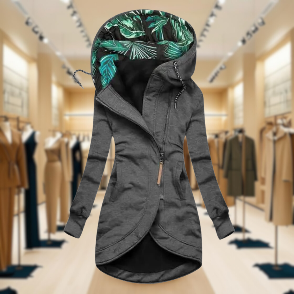 WW | Lightweight Rain Jacket with Hood and Asymmetrical Zipper