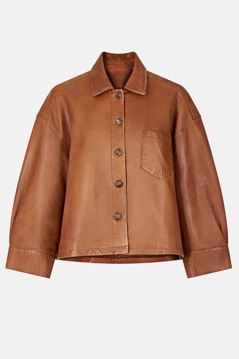 WW | Boxy Leder Kurzjacke