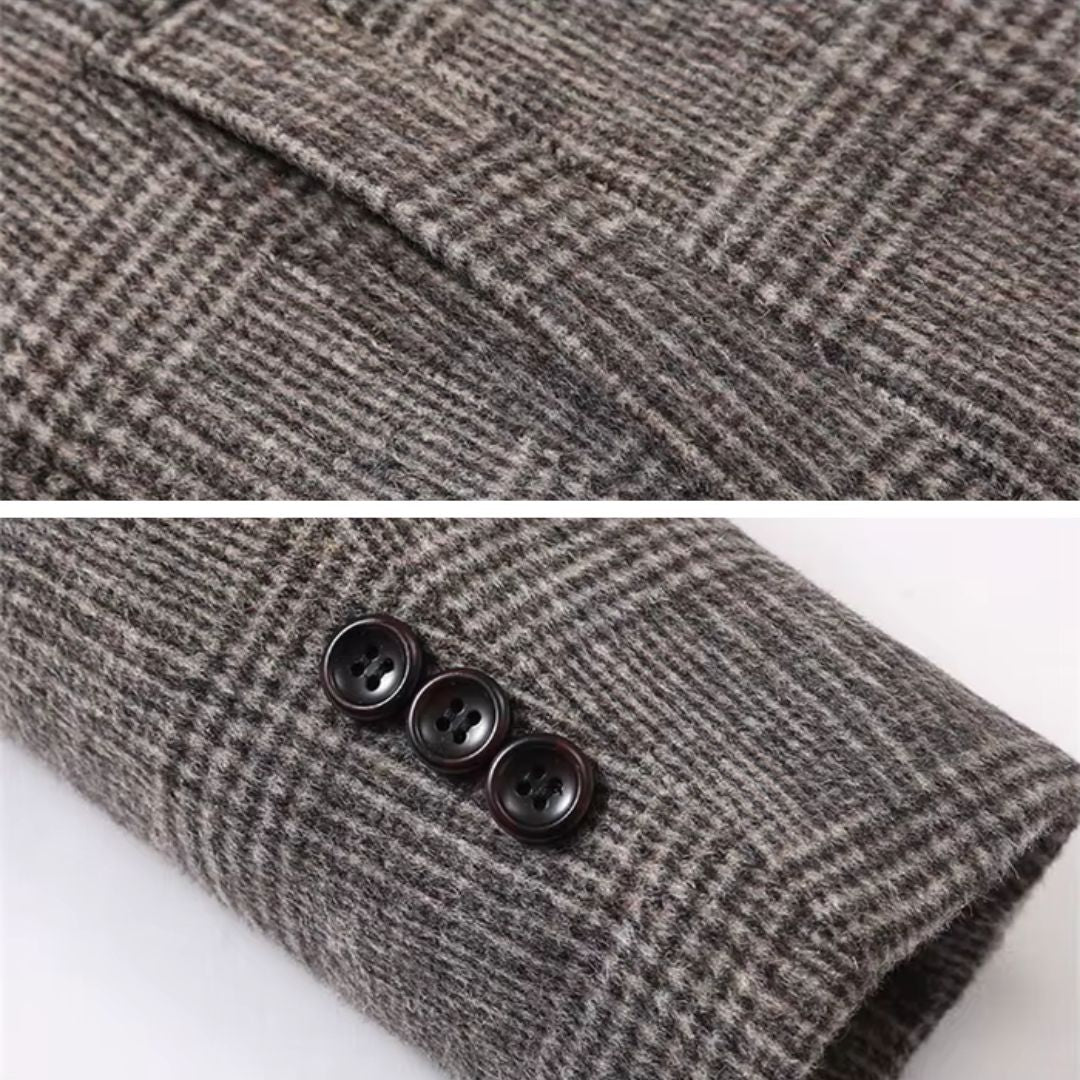 WW | Checked Wool Trench Coat