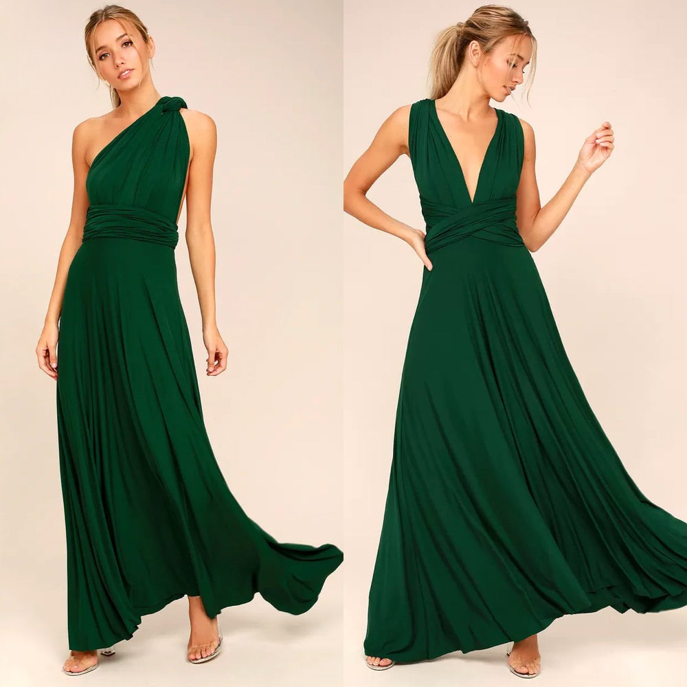 WW | Elegante Damen Infinity Kleid Schickes Wickel Sommerkleid