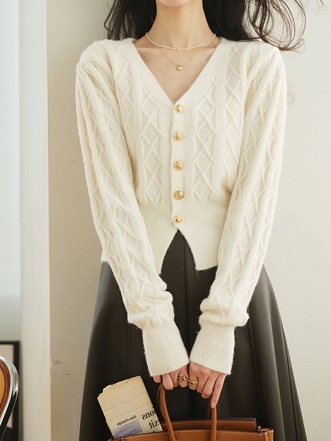WW | Vintage Strickjacke mit Kabelmuster