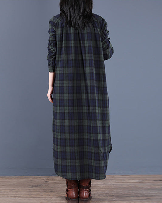 WW | Langärmliges Karo-Hemdkleid