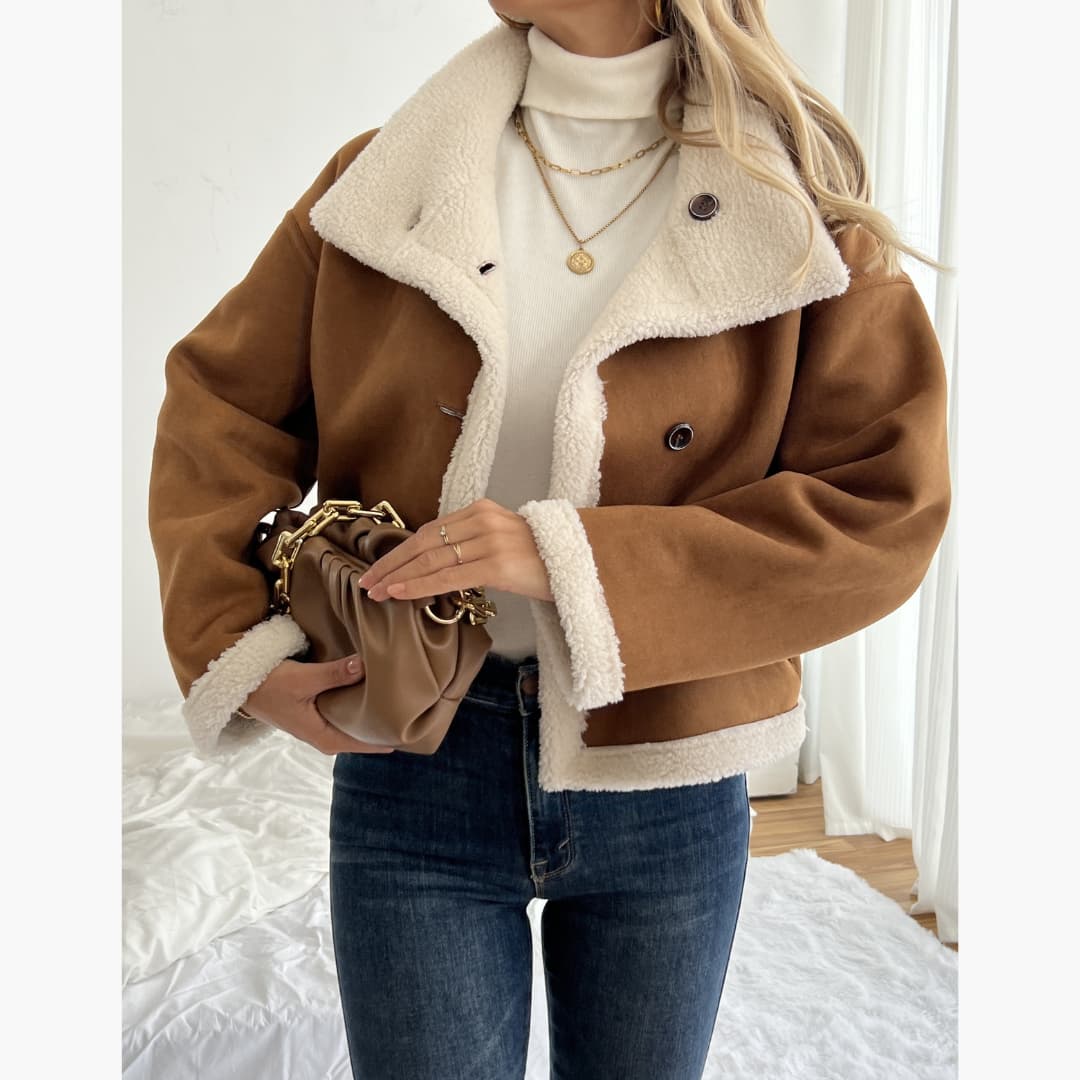WW | Women's Reversible Fur Jacket Stylish and Versatile Plush Jacket