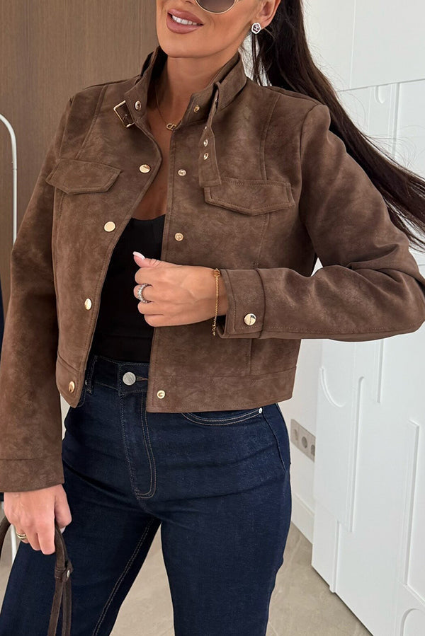 WW | Stylish long-sleeved casual jacket with buttons