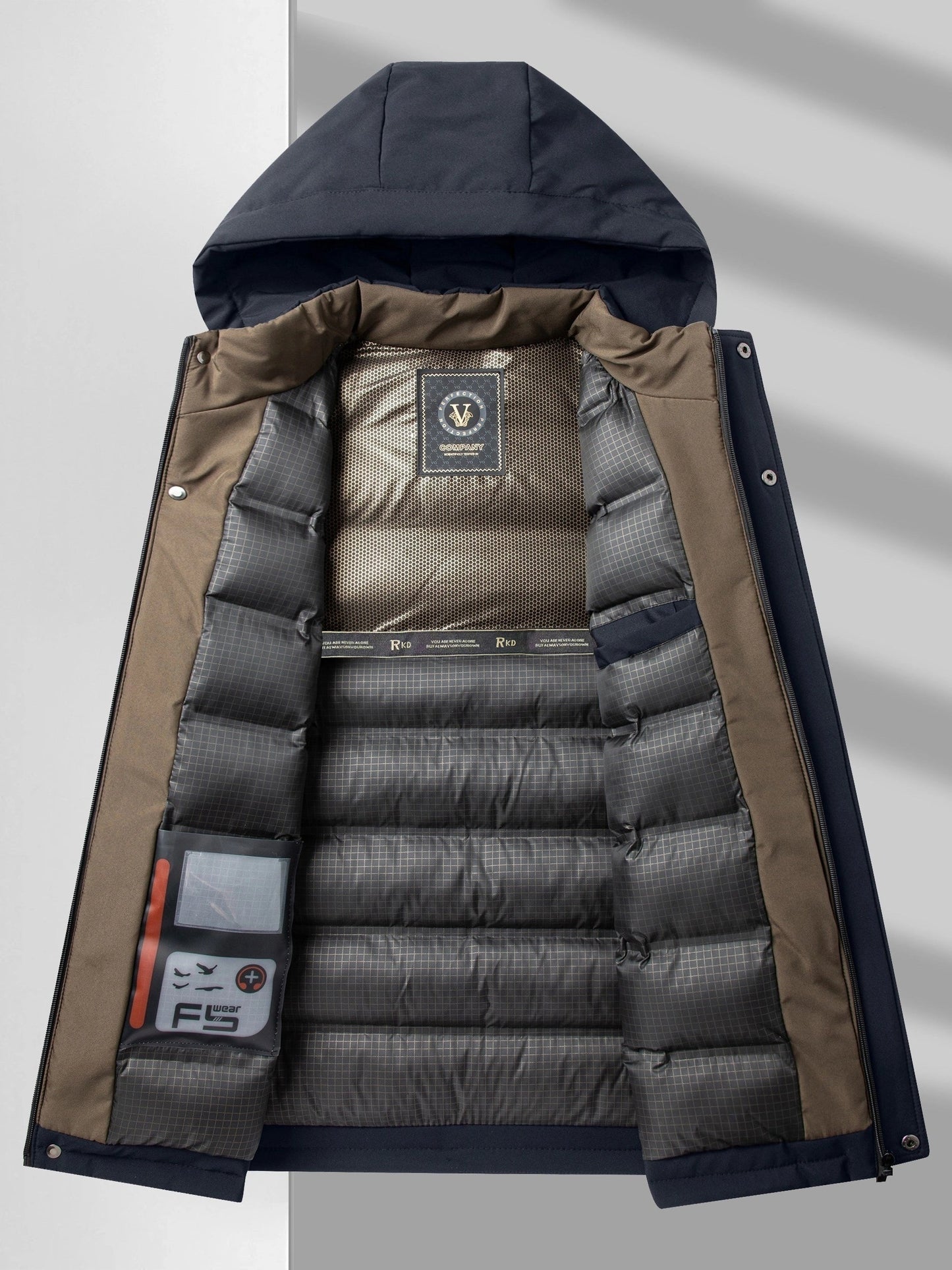WW | Hooded Long Sleeve Zip-Up Padded Winter Jacket for Men - Perfect for Outdoor Activities