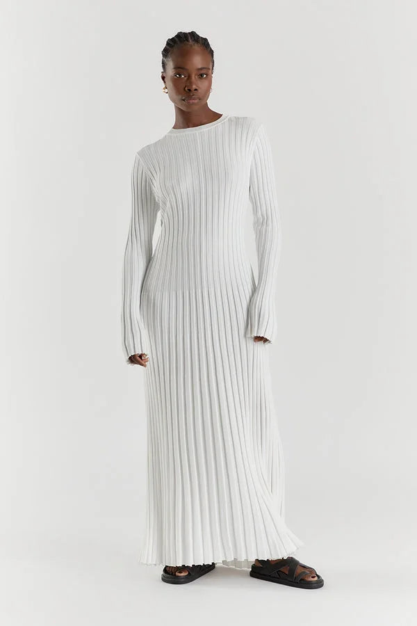 Elodie | Round Neck Midi Sweater Dress