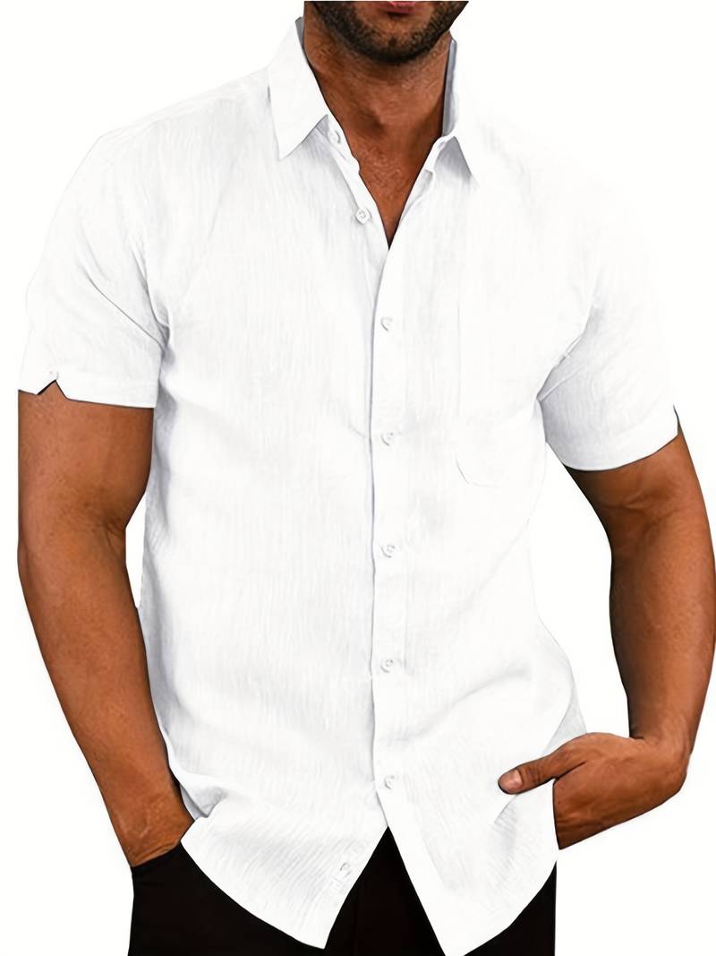WW | Men's Classic Casual Button-Down Short Sleeve Shirt